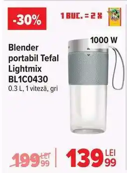 Carrefour Blender portabil Tefal Lightmix BL1C0430 Ofertă