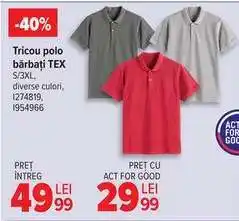 Carrefour Tricou polo, bărbați, TEX Ofertă