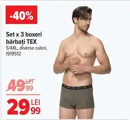 Carrefour Set x 3 boxeri bărbați, TEX Ofertă