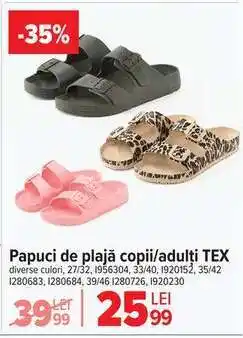 Carrefour Papuci de plajă copii/adulți, TEX Ofertă