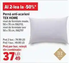 Carrefour Pernă anti-acarieni TEX HOME Ofertă