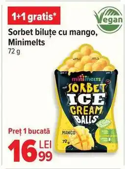 Carrefour Sorbet biluțe cu mango, Minimelts Ofertă