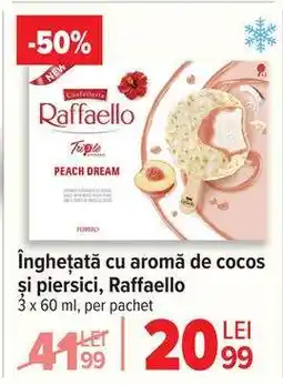 Carrefour Înghețată cu aromă de cocos și piersici, Raffaello Ofertă