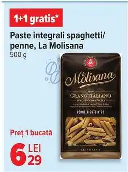 Carrefour Paste integrali spaghetti/penne, La Molisana Ofertă