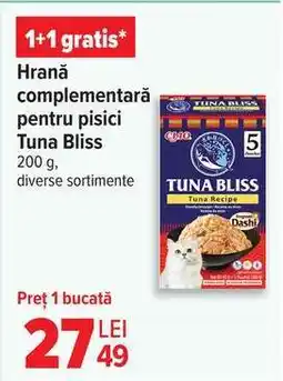 Carrefour Hrană complementară pentru pisici Tuna Bliss Ofertă