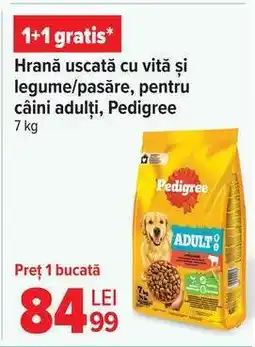 Carrefour Hrană uscată cu vită și legume/pasăre, pentru câini adulți, Pedigree Ofertă