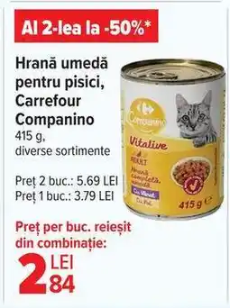 Carrefour Hrana umedă pentru pisici Carrefour Companino Ofertă
