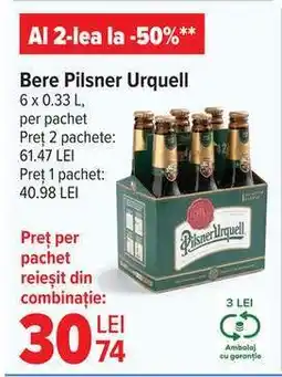 Carrefour Bere Pilsner Urquell Ofertă