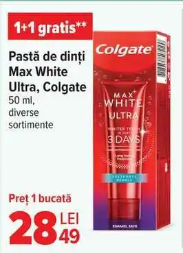Carrefour Pastă de dinți Max White Ultra, Colgate Ofertă