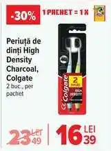 Carrefour Periuță de dinți High Density Charcoal, Colgate Ofertă
