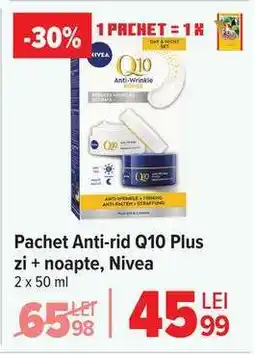 Carrefour Pachet Anti-rid Q10 Plus zi + noapte, Nivea Ofertă