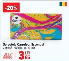 Carrefour Șervețele Carrefour Essential Ofertă