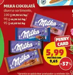 Penny MILKA CIOCOLATĂ Ofertă