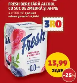 Penny FRESH BERE FĂRĂ ALCOOL CU SUC DE ZMEURĂ ȘI AFINE Ofertă