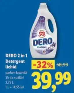 Lidl DERO 2 în 1 Detergent lichid Ofertă