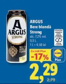 Lidl ARGUS Bere blondă Strong Ofertă