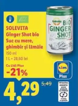 Lidl Solevita Ginger Shot bio Ofertă