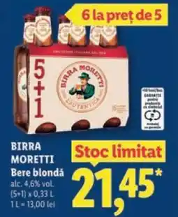 Lidl BIRRA MORETTI Ofertă