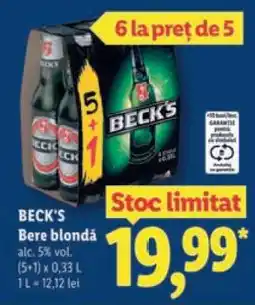 Lidl BECK‘S Bere blondă Ofertă