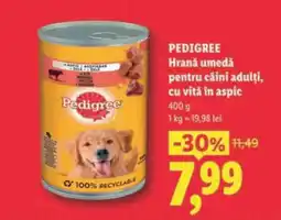 Lidl PEDIGREE Hrană umedă pentru câini adulți, cu vită în aspic Ofertă