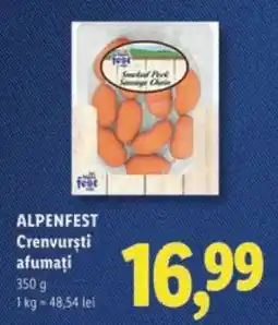 Lidl Alpenfest Crenvurști afumați Ofertă