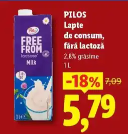 Lidl Pilos Lapte de consum, fără lactoză Ofertă