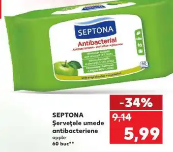 Kaufland SEPTONA Şerveţele umede antibacteriene apple Ofertă