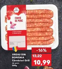 Kaufland Cârnațiori Grill de porc 500g Ofertă