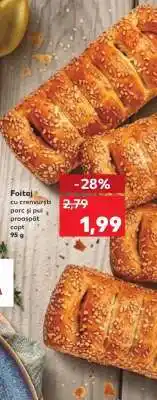 Kaufland Foitaj cu crenvurști porc și pui proaspăt copt Ofertă