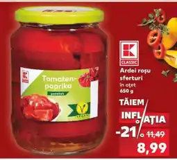 Kaufland Ardei roșu sferturi în oțet 650 g Ofertă