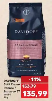 Kaufland DAVIDOFF Café Crema Intense / Espresso 57 boabe Ofertă
