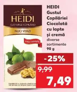 Kaufland HEIDI Gustul Copilăriei Ciocolată cu Lapte și cremă Ofertă
