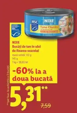 Lidl NIXE Bucăți de ton în ulei de floarea-soarelui Ofertă