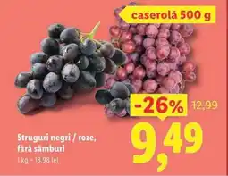 Lidl Struguri negri / roze fără sâmburi Ofertă