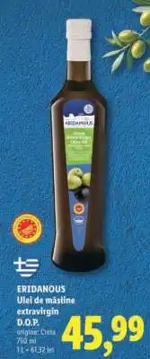 Lidl ERIDANOUS Ulei de măsline extravirgin D.O.P Ofertă