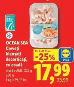 Lidl OCEAN SEA Creveți blanșați decorticați, cu coadă Ofertă