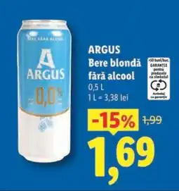 Lidl Argus Bere blondă fără alcool Ofertă