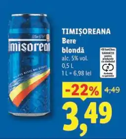 Lidl TIMIŞOREANA Bere blondă Ofertă