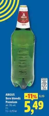 Lidl ARGUS Bere blondă premium Ofertă