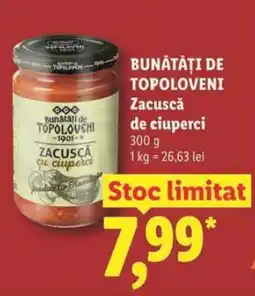 Lidl BUNĂTĂȚI DE TOPOLOVENI Zacuscă de ciuperci Ofertă