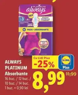 Lidl ALWAYS PLATINUM Absorbante Ofertă