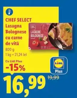Lidl CHEF SELECT Lasagna Bolognese cu carne de vită Ofertă