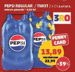 Penny PEPSI regular / twist, 2 x 2 L Ofertă