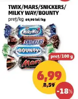 Penny TWIX/MARS/SNICKERS/MILKY WAY/BOUNTY Ofertă