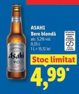 Lidl ASAHI Bere blondă Ofertă
