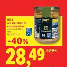 Lidl NIXE Ton alb fileuri în ulei de măsline Ofertă