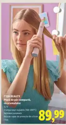 Lidl CIEN BEAUTY Placă de păr compactă, cu acumulator Ofertă