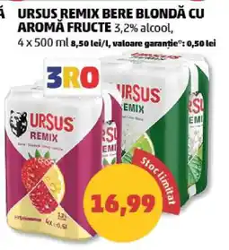 Penny URSUS REMIX BERE BLONDĂ CU AROMĂ FRUCTE Ofertă