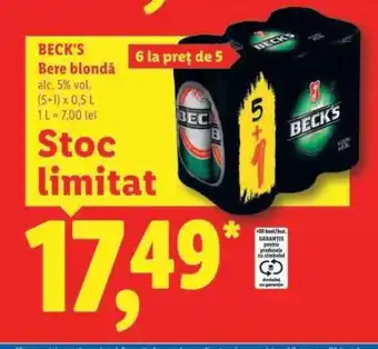 Lidl BECK‘S Bere blondă Ofertă