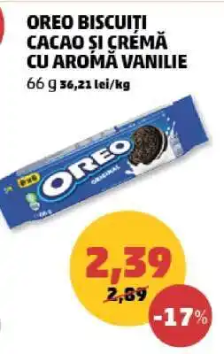 Penny OREO BISCUITI CACAO ȘI CREMĂ CU AROMĂ VANILIE Ofertă
